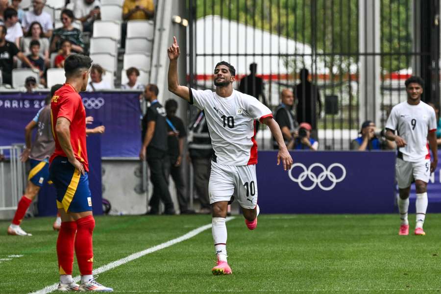 Ibrahim Adel celebra uno de sus goles.