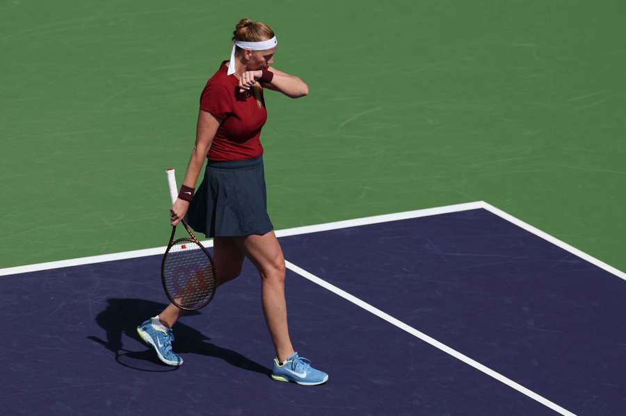 Petra Kvitova mostra a sua frustração contra Varvara Gracheva