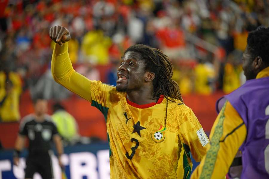 Caleb Yirenkyi celebrates winner against Panama.