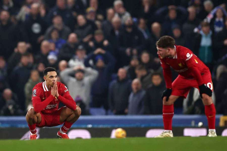 Die Spieler des Liverpool waren nach dem Unentschieden gegen Everton enttäuscht.