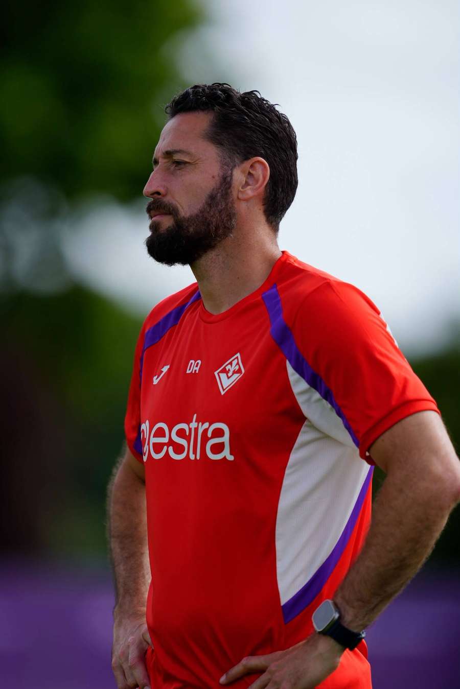 Damià Abella, en un entrenamiento de la Fiorentina Damià Abella, en un entrenamiento de la Fiorentina