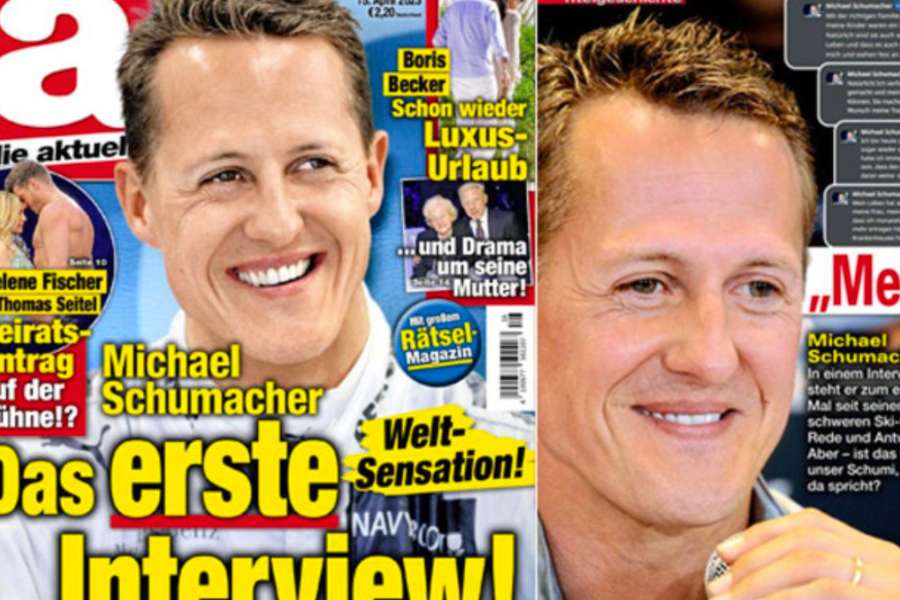 Imagen de la falsa entrevista a Michael Schumacher.