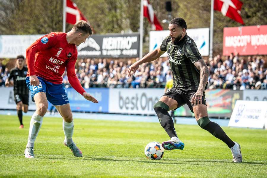 OB's Jay-Roy Grot in action against Hvidovre