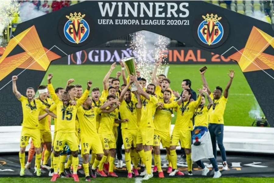 Villarreal festeja Liga Europa em 2021