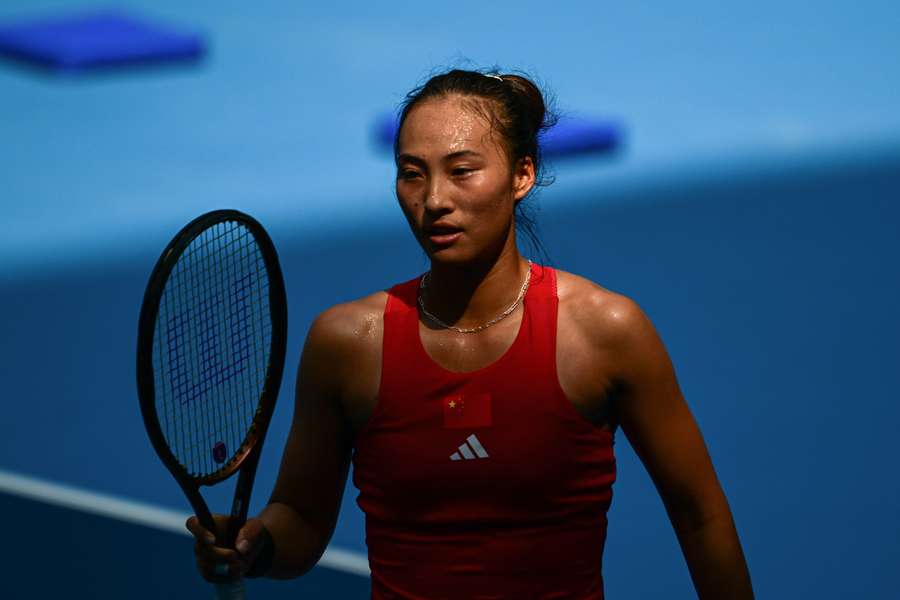 Zheng in action during the final