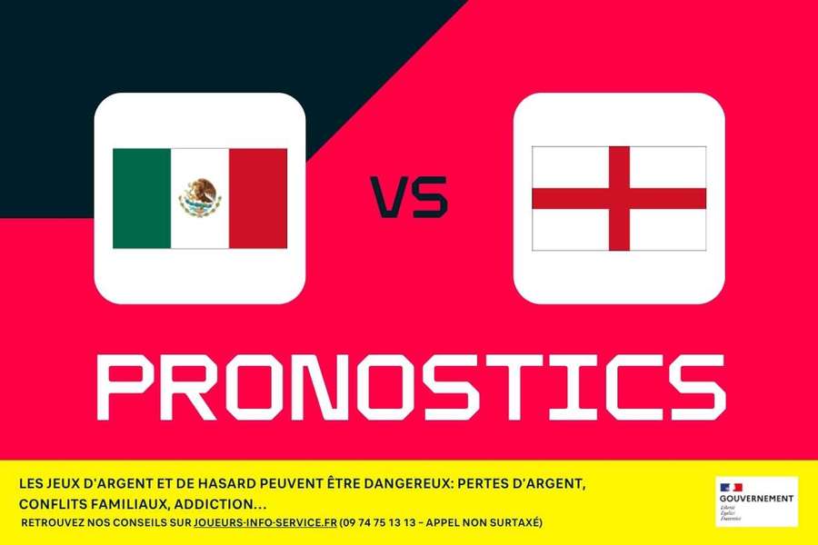 Mexique - Angleterre : pronostics Coupe du Monde, meilleurs paris et cotes