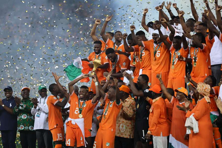 Ivory Coast celebrate winning the last Africa Cup of Nations