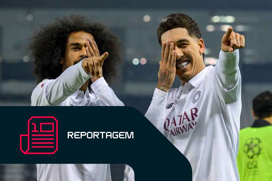 Akram Afif e Roberto Firmino do Al-Sadd