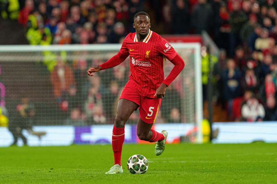 Ibrahima Konaté avec Liverpool le 12 mars.
