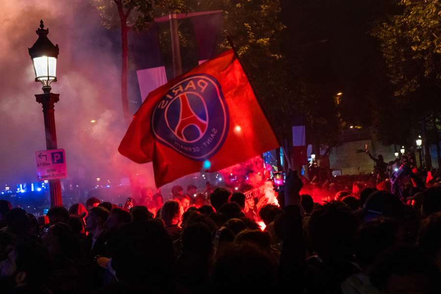 PSG fans flooded the Paris streets after their semi-final victory over Arsenal