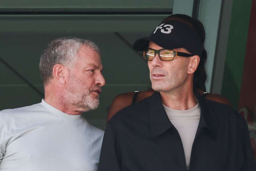Zidane (l.) beim Besuch des WM-Finales