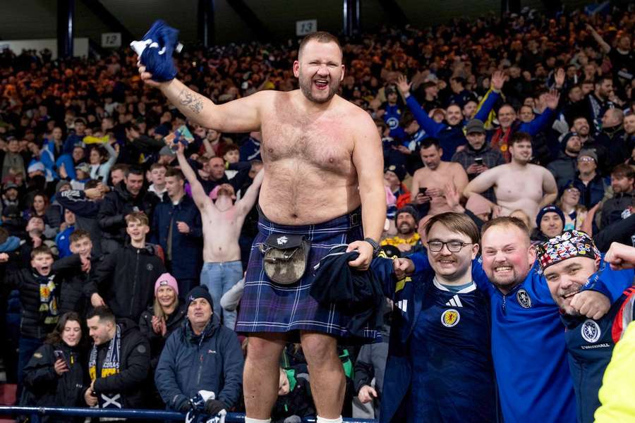 Scotland fans celebrate their qualification