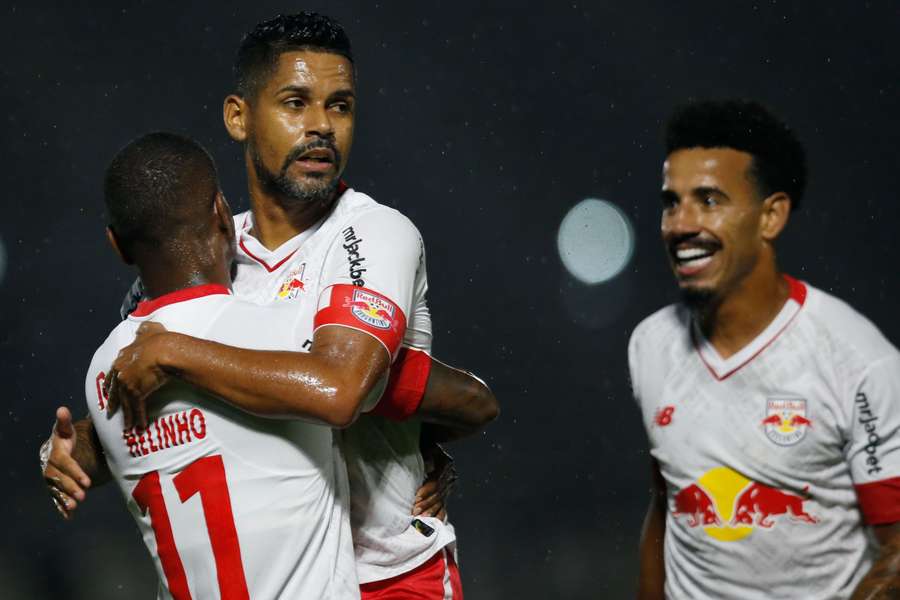 A festa dos jogadores do Bragantino
