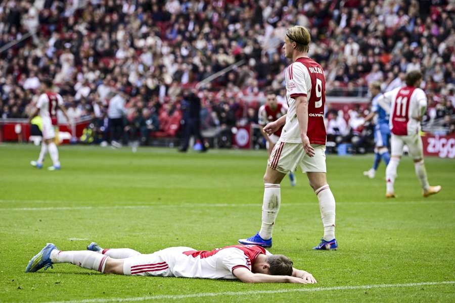 Ajax's Youri Regeer reacts during the Eredivisie game against FC Utrecht Ajax's Youri Regeer reacts during the Eredivisie game against FC Utrecht