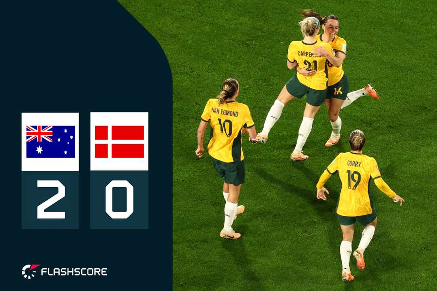 Die Australierinnen schlagen Dänemark mit 2:0