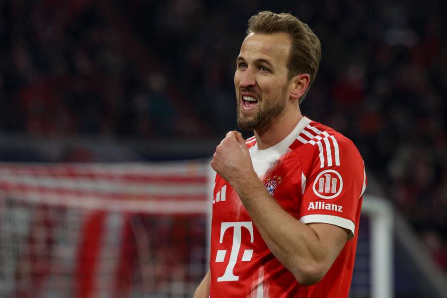 Harry Kane reacts during the Bundesliga match between FC Bayern Munich and Mainz Harry Kane reacts during the Bundesliga match between FC Bayern Munich and Mainz