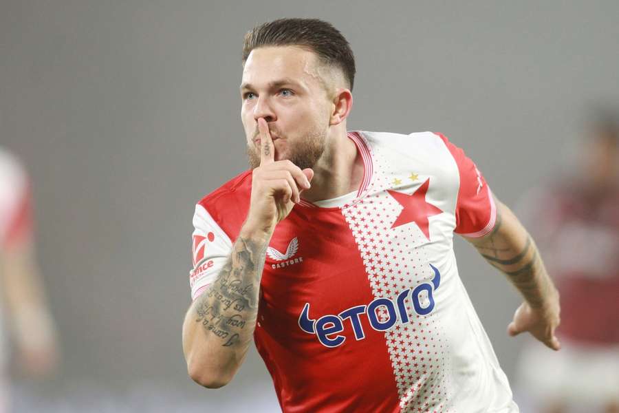 Střelec gólu Slavie Vasil Kušej.