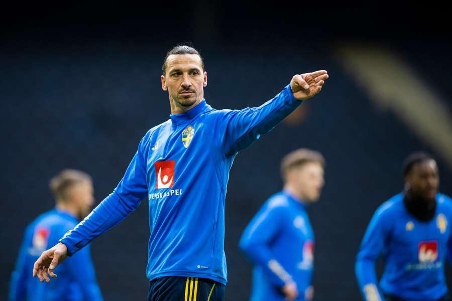 Zlatan Ibrahimovic la unul din antrenamentele naționalei Suediei