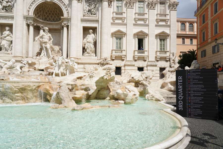 Fontana di Trevi, scenario d'eccezione per i sorteggi degli Internazionali