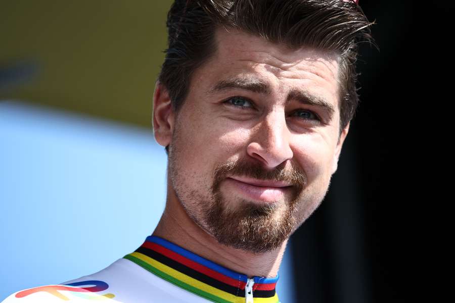 Peter Sagan at the team presentation before his last Paris-Roubaix