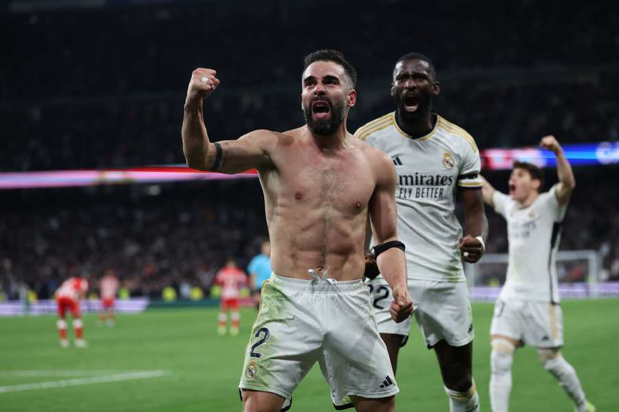 Real Madrid defender Dani Carvajal celebrates