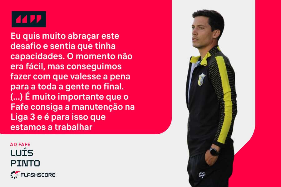 Luís Pinto assumiu o Fafe num momento delicado do clube