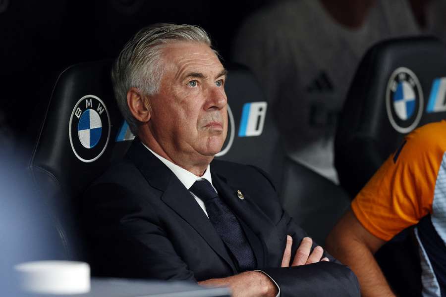 Ancelotti looks on