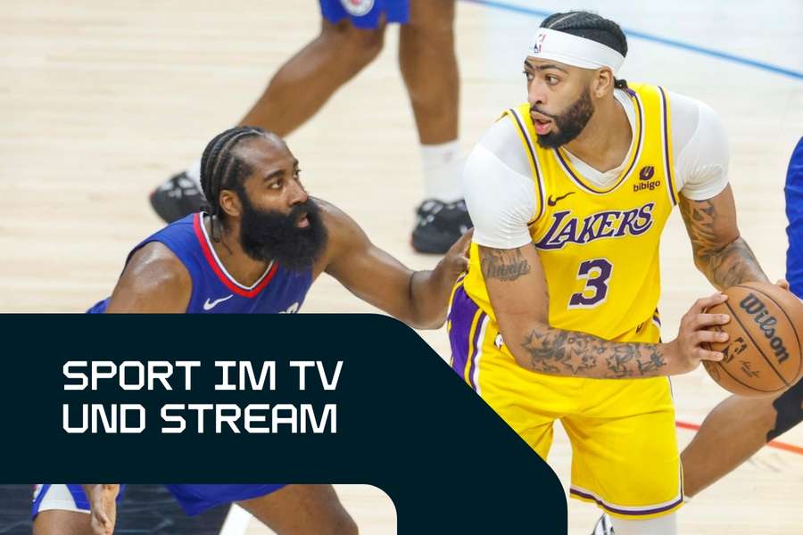 Sport live am Mittwoch: James Harden (l.) und Anthony Davis kämpfen um die Vormacht in Los Angeles.