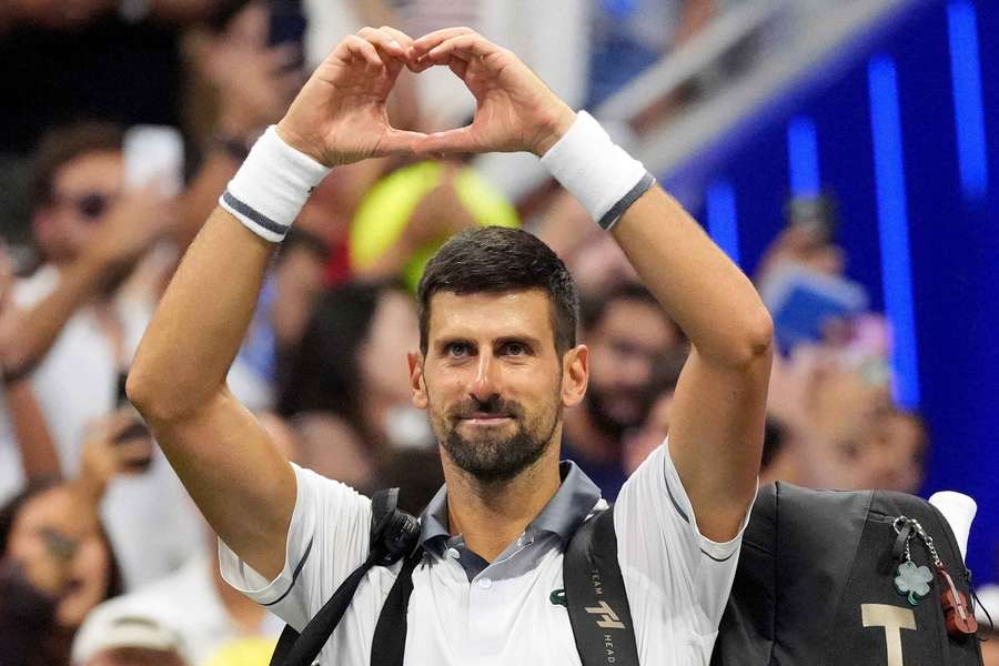 Novak Djokovic celebrates his victory Novak Djokovic celebrates his victory