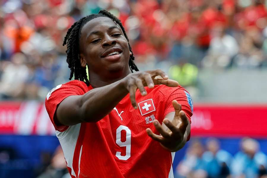 Johan Manzambi scored a brace for Switzerland Johan Manzambi scored a brace for Switzerland