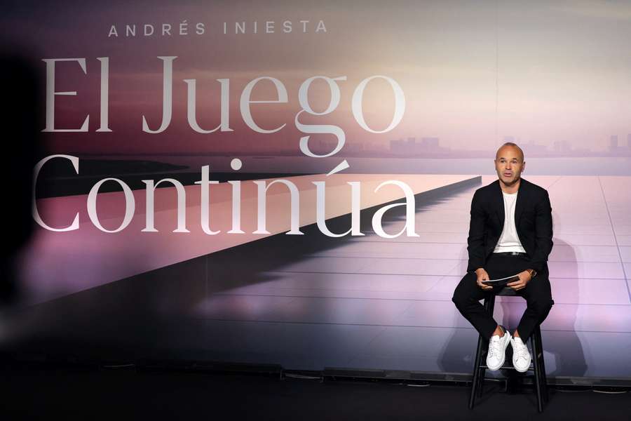 Iniesta, durante su acto de despedida.