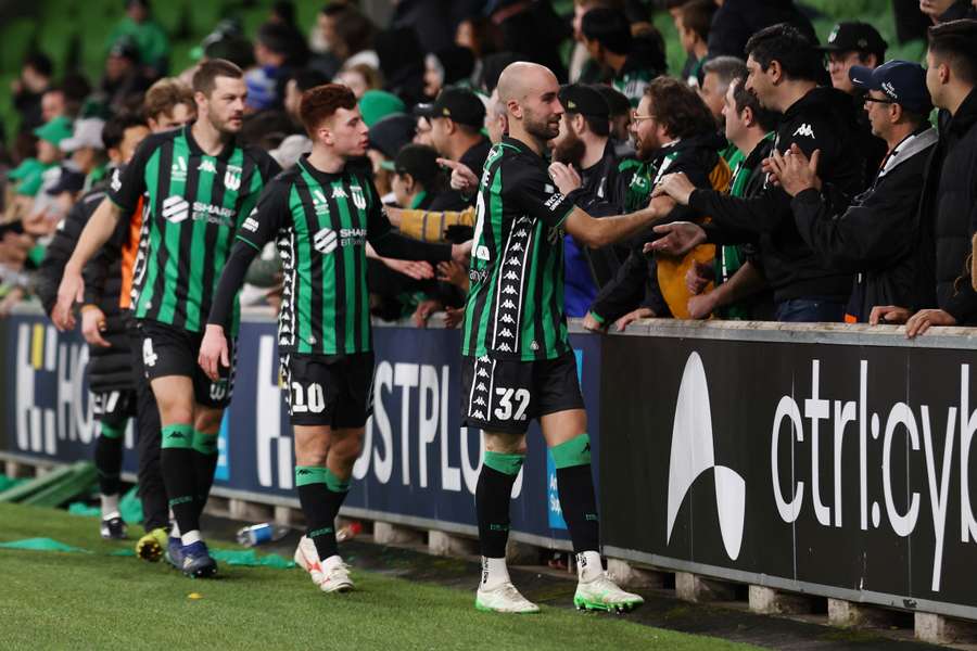 Western United players at the conclusion of their final A-League Men match.