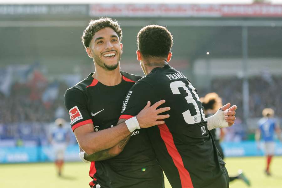 Omar Marmoush was de held van Frankfurt met twee goals en twee assists.