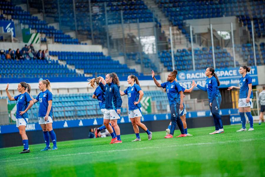 Mégane Hoeltzel durante o empate 1-1 com o Le Havre no La Meinau, em 13 de abril