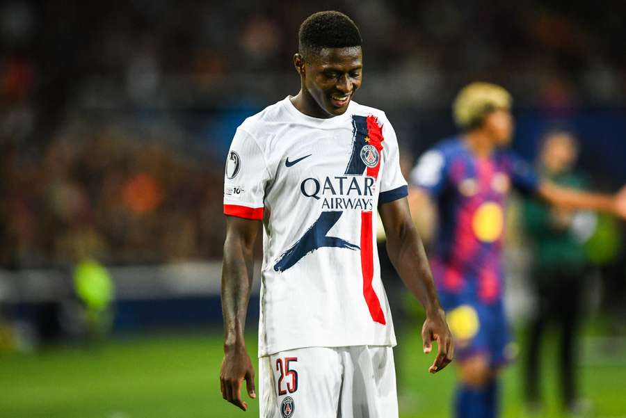 Nuno Mendes lors du match face au Barça début-octobre.