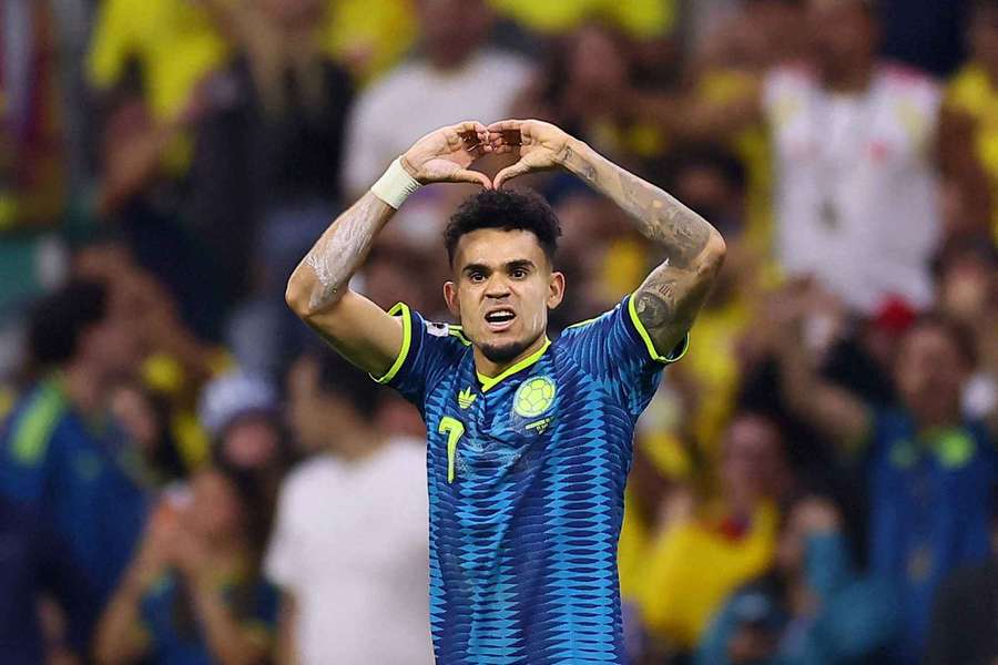 Díaz y su celebración del gol. Díaz y su celebración del gol.