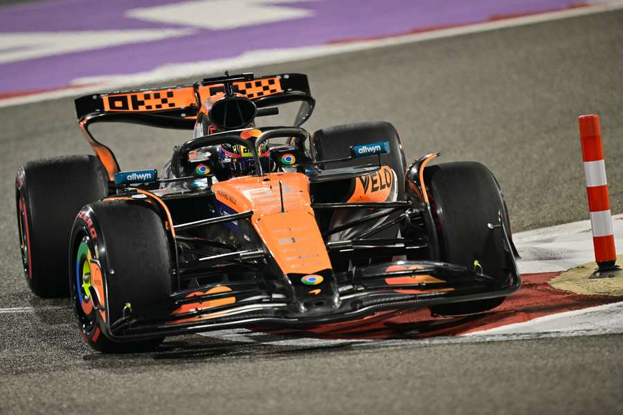 McLaren's Oscar Piastri drives during the second practice session ahead of the Bahrain Grand Prix