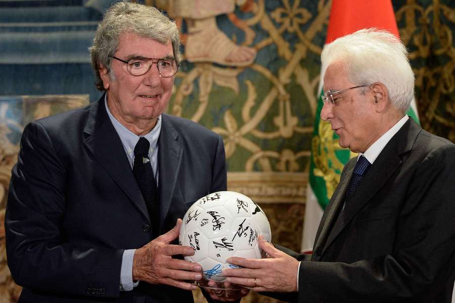 Dino Zoff con Sergio Mattarella