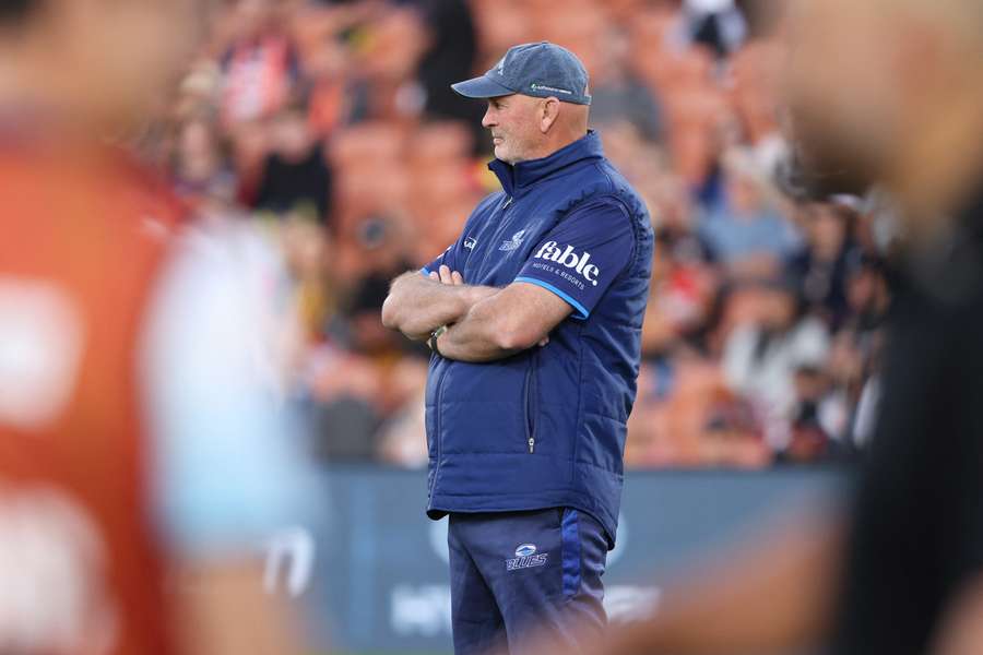 Vern Cotter watches on during the Blues' 32-31 loss to the Chiefs in Hamilton.