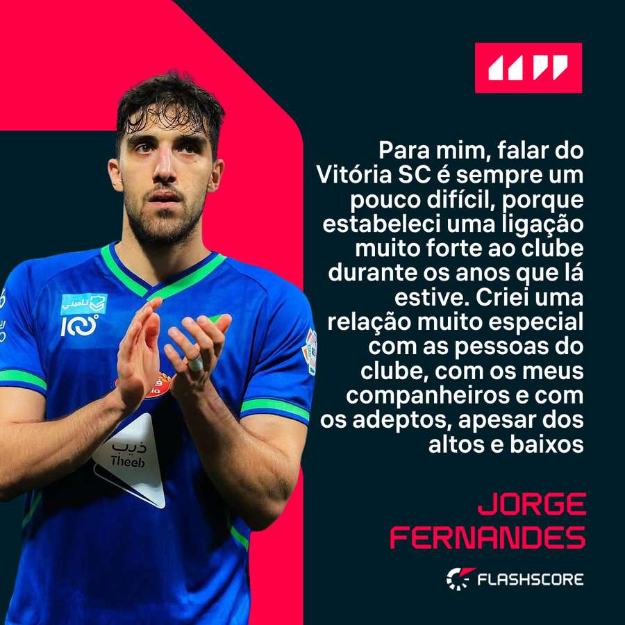 Jorge Fernandes deixa elogios ao Vitória SC Jorge Fernandes deixa elogios ao Vitória SC