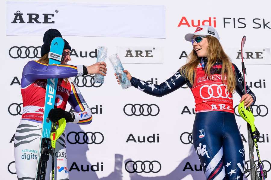 Shiffrins (l.) abgespeckted Programm könnte Aicher zugute kommen