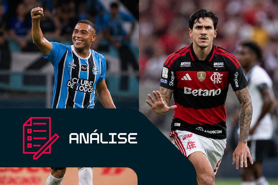 Carlos Vinícius (Grêmio) e Pedro (Flamengo)