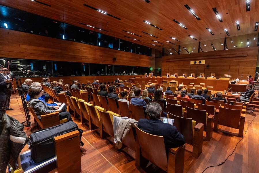 A general view over the Court of Justice of the European Union, where the ruling on international transfers of professional footballers was announced