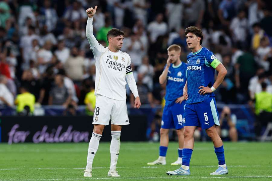 Fede Valverde, durante el partido ante el Marsella