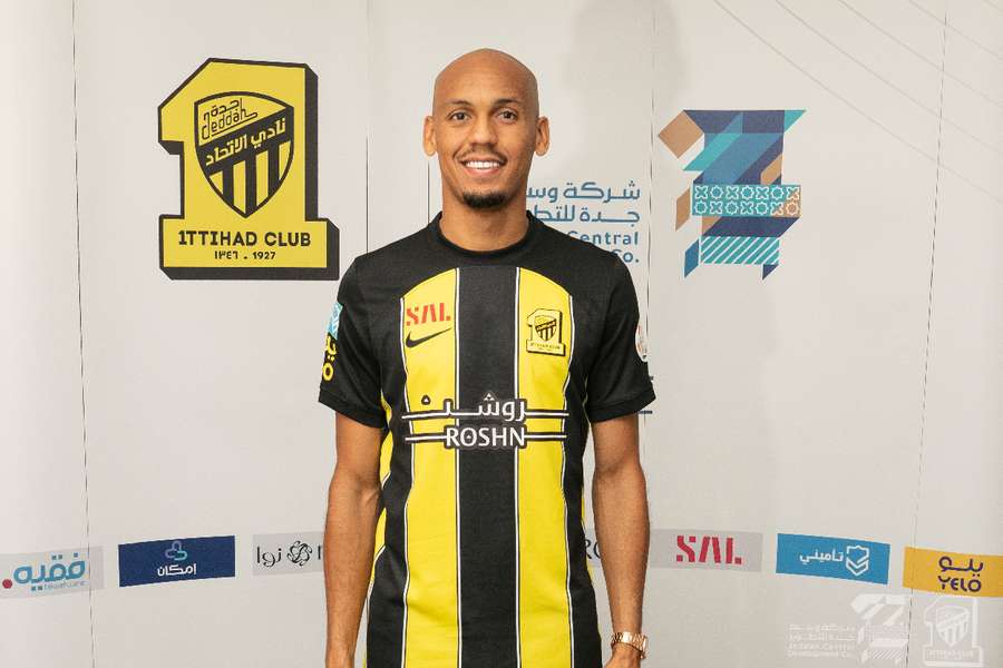 Fabinho in an Al-Ittihad shirt