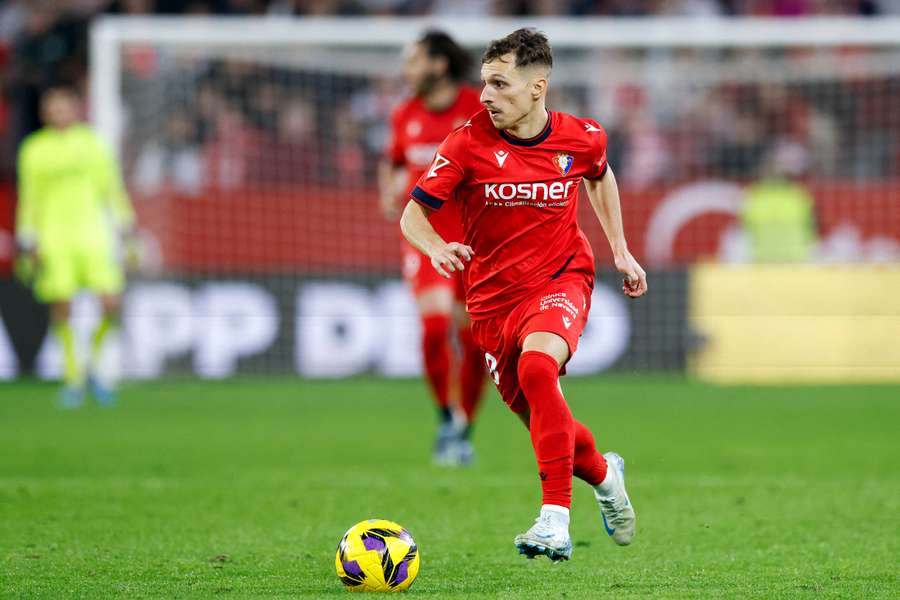 Bryan Zaragoza, durante el Sevilla-Osasuna