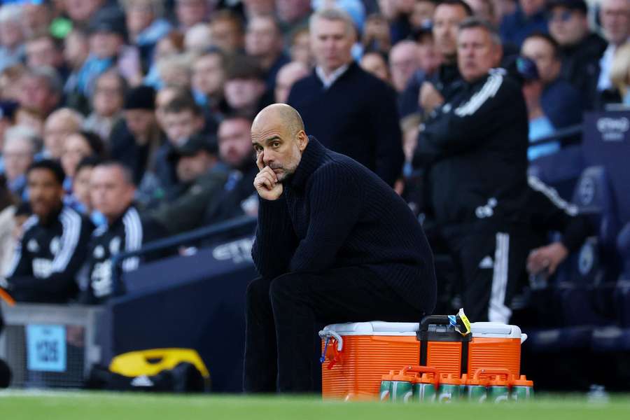 Pep Guardiola during his side's victory over Leicester City last week