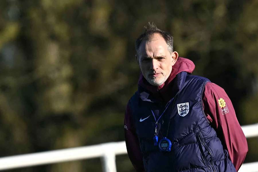 Thomas Tuchel à l'entraînement avec les Anglais.