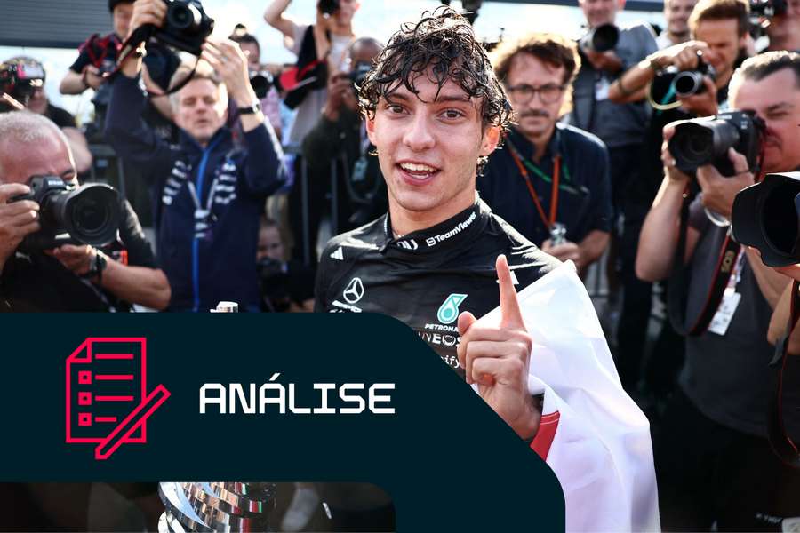 Kimi Antonelli após vencer o Grande Prémio da Bélgica Kimi Antonelli após vencer o Grande Prémio da Bélgica
