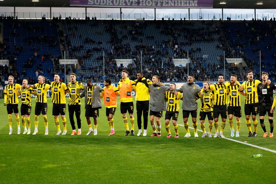 Borussia Dortmund celebrate last week's victory over Hoffenheim